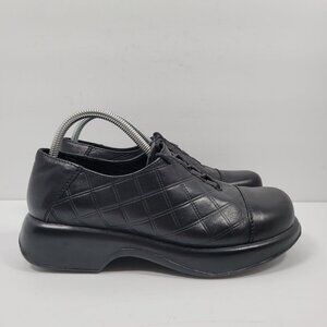 Dansko Women's Black Leather Oxford Clog Comfort Shoes US Size 9.5 EU 40